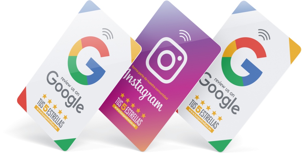 Tarjetas NFC reseñas Google e Instagram