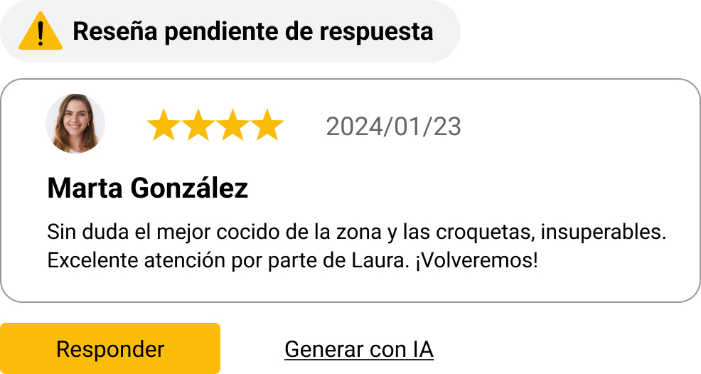 Contestar reseñasde Google con IA en un clic