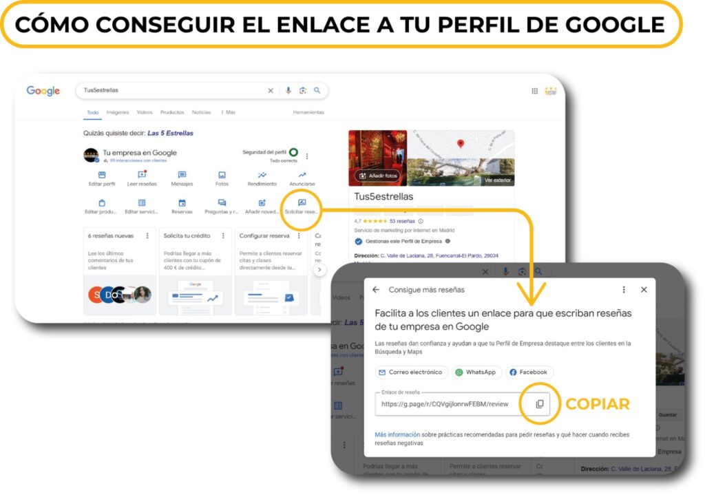 Como conseguir el enlace a tu perfil de Google